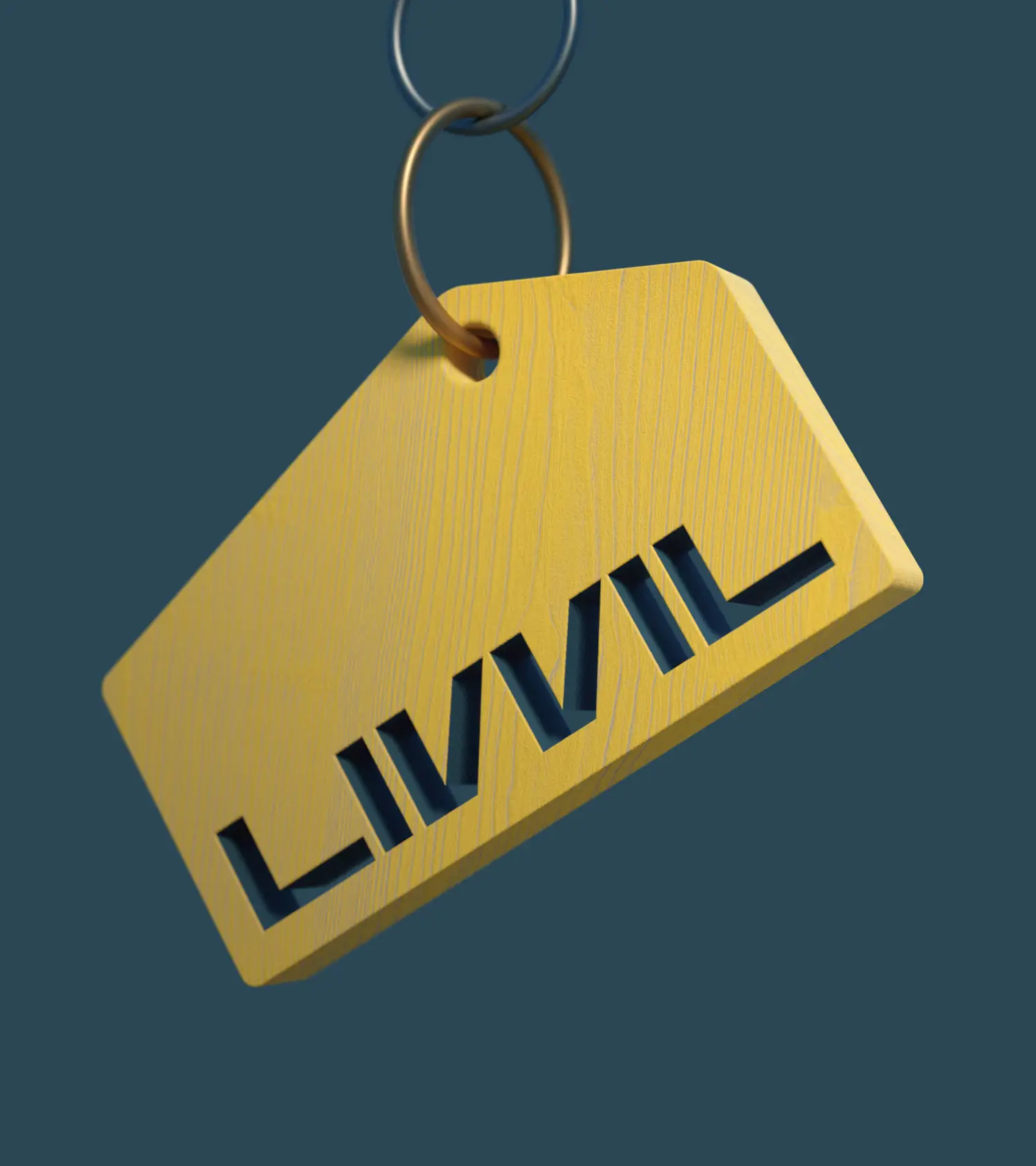 Брендированный деревянный брелок для ключей с логотипом Livvil