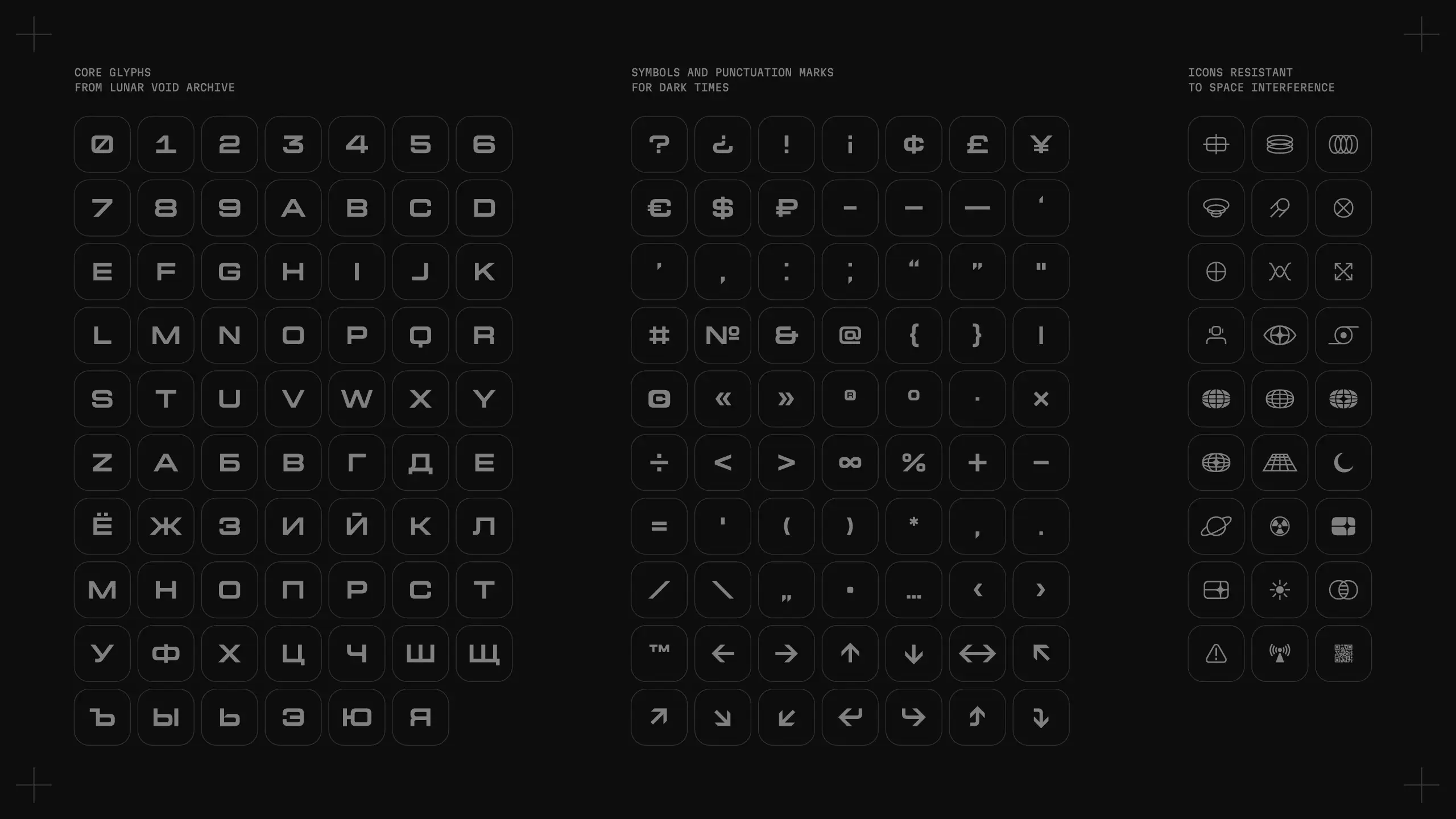 LunaObscura Font Letters