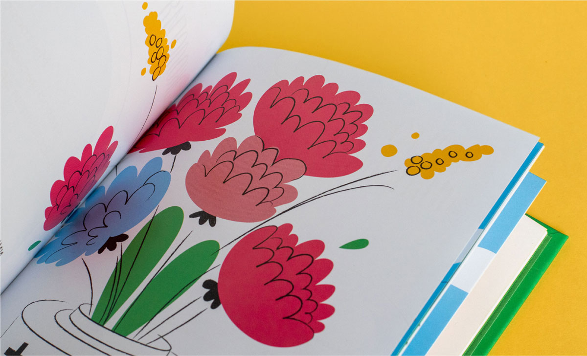 Разворот с иллюстрацией для книги ценностей «Вкусвилла»