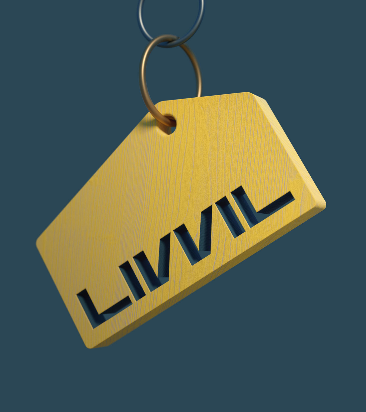 Брендированный деревянный брелок для ключей с логотипом Livvil